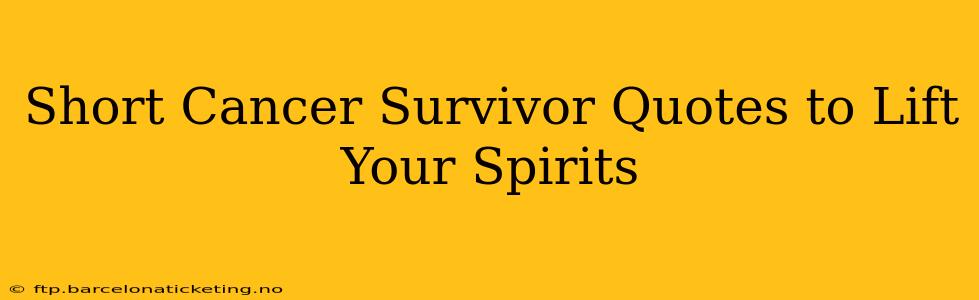 Short Cancer Survivor Quotes to Lift Your Spirits