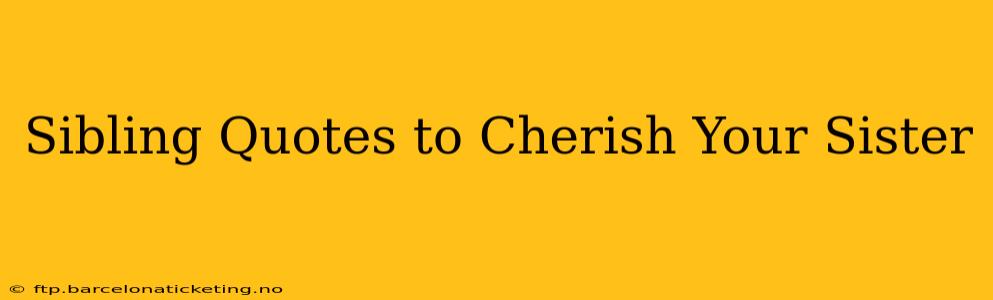 Sibling Quotes to Cherish Your Sister