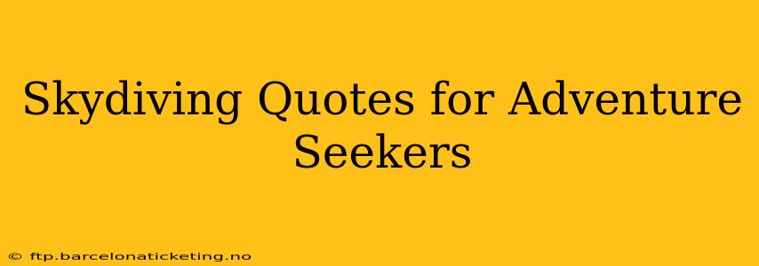 Skydiving Quotes for Adventure Seekers