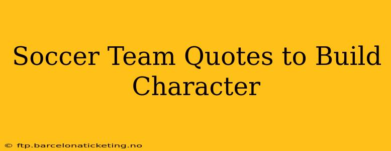 Soccer Team Quotes to Build Character