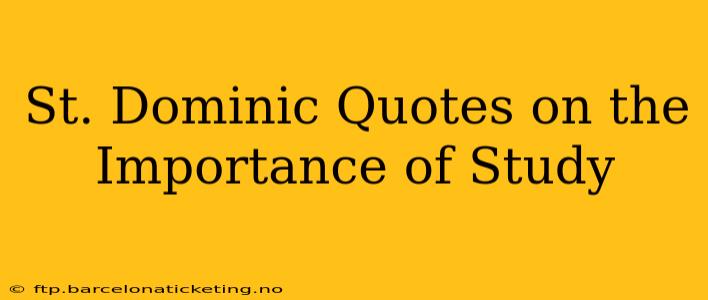 St. Dominic Quotes on the Importance of Study
