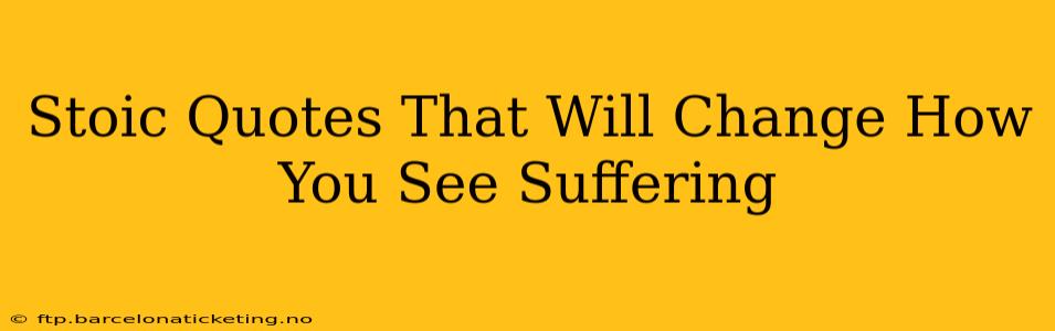 Stoic Quotes That Will Change How You See Suffering