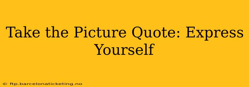 Take the Picture Quote: Express Yourself