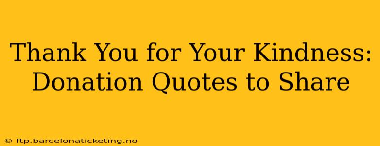 Thank You for Your Kindness:  Donation Quotes to Share