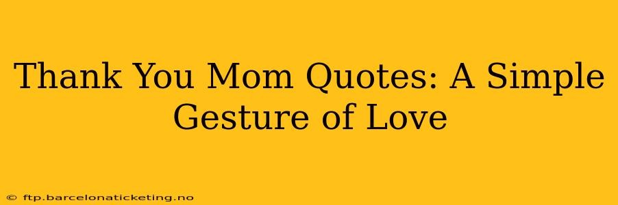 Thank You Mom Quotes: A Simple Gesture of Love