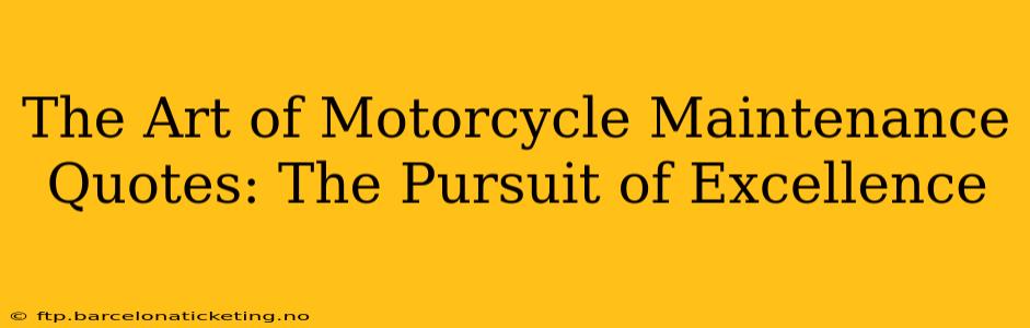 The Art of Motorcycle Maintenance Quotes: The Pursuit of Excellence
