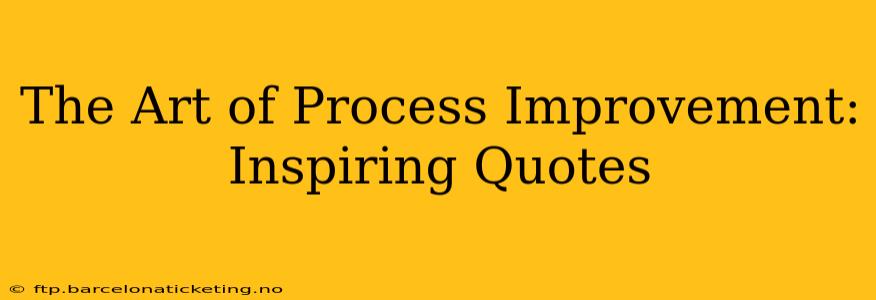 The Art of Process Improvement: Inspiring Quotes