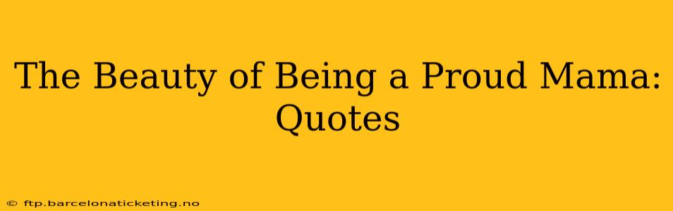 The Beauty of Being a Proud Mama: Quotes