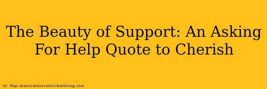 The Beauty of Support: An Asking For Help Quote to Cherish