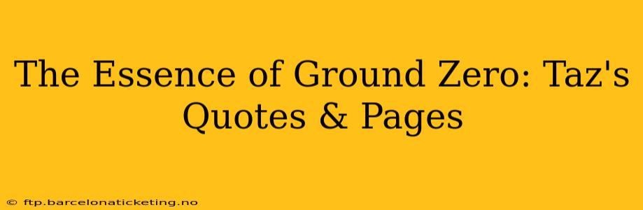 The Essence of Ground Zero: Taz's Quotes & Pages