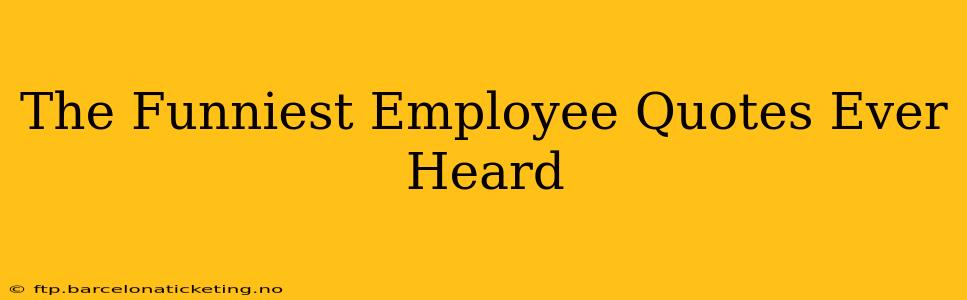 The Funniest Employee Quotes Ever Heard
