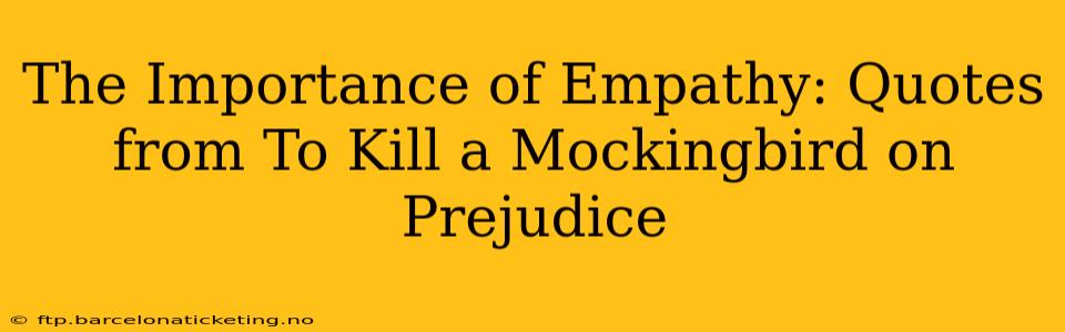 The Importance of Empathy: Quotes from To Kill a Mockingbird on Prejudice