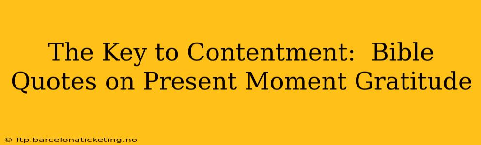 The Key to Contentment:  Bible Quotes on Present Moment Gratitude