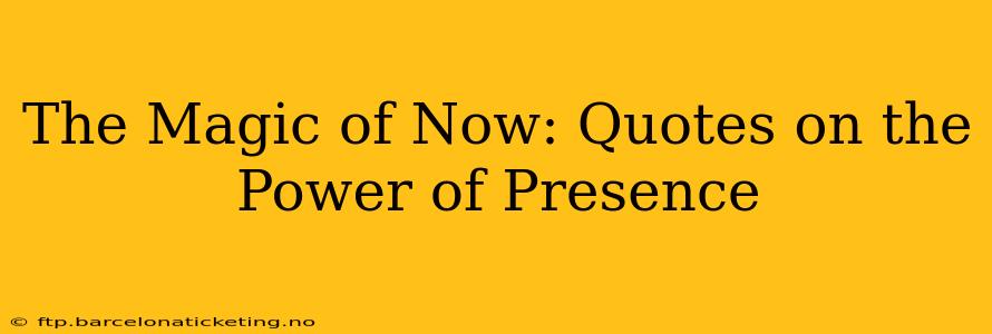 The Magic of Now: Quotes on the Power of Presence
