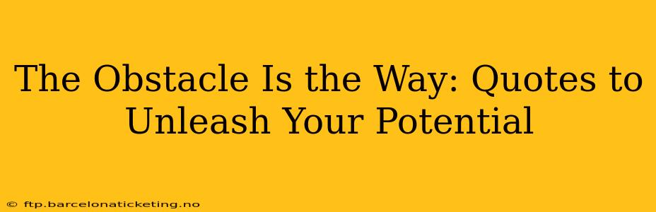 The Obstacle Is the Way: Quotes to Unleash Your Potential