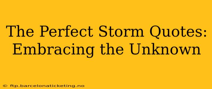 The Perfect Storm Quotes: Embracing the Unknown