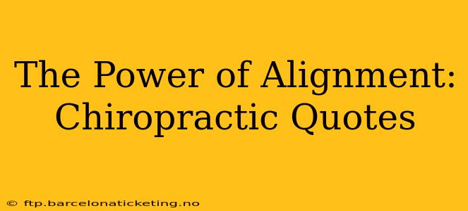 The Power of Alignment: Chiropractic Quotes