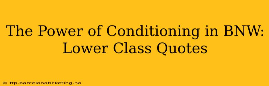The Power of Conditioning in BNW: Lower Class Quotes