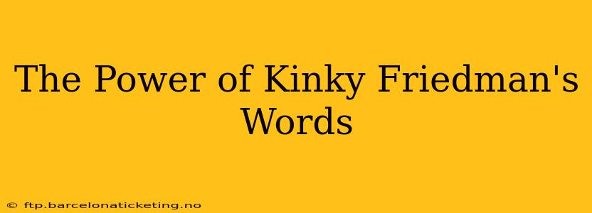 The Power of Kinky Friedman's Words