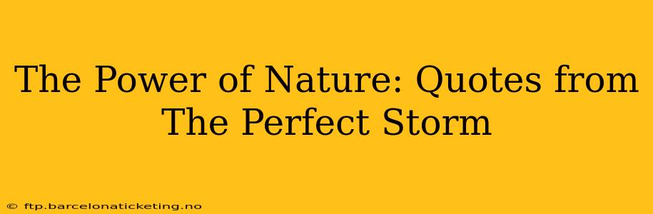 The Power of Nature: Quotes from The Perfect Storm
