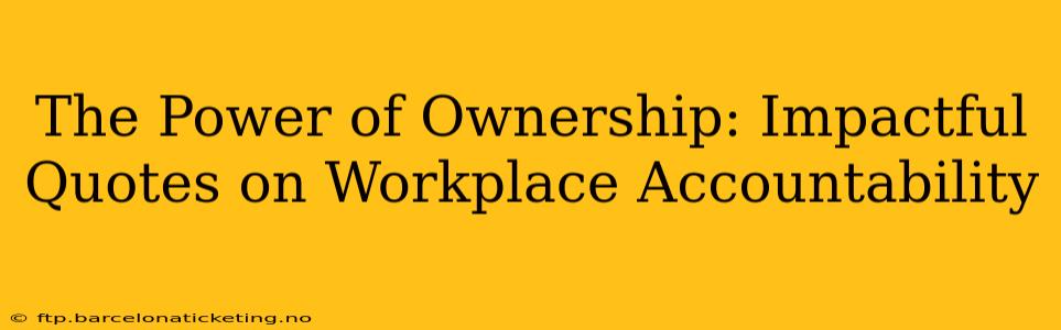 The Power of Ownership: Impactful Quotes on Workplace Accountability