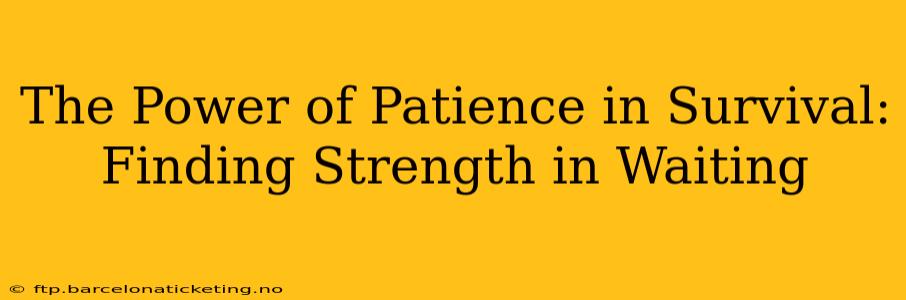 The Power of Patience in Survival: Finding Strength in Waiting