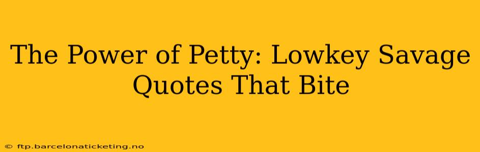 The Power of Petty: Lowkey Savage Quotes That Bite