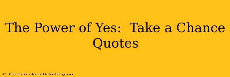 The Power of Yes:  Take a Chance Quotes