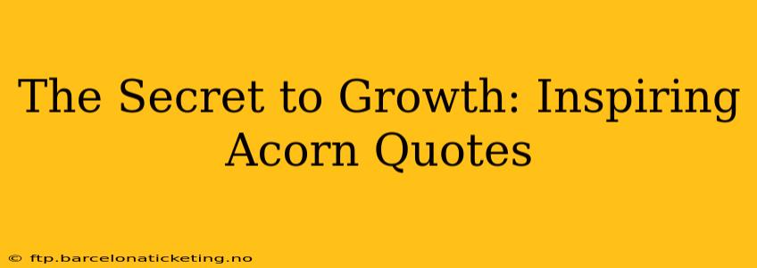 The Secret to Growth: Inspiring Acorn Quotes