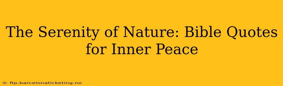 The Serenity of Nature: Bible Quotes for Inner Peace