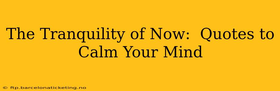 The Tranquility of Now:  Quotes to Calm Your Mind
