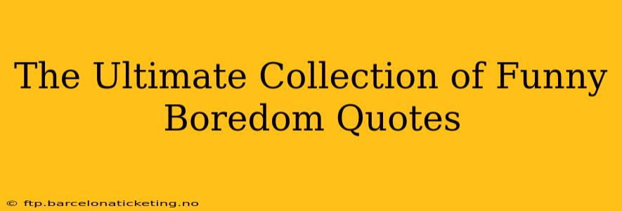 The Ultimate Collection of Funny Boredom Quotes