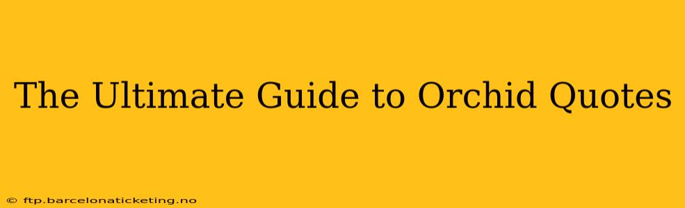 The Ultimate Guide to Orchid Quotes