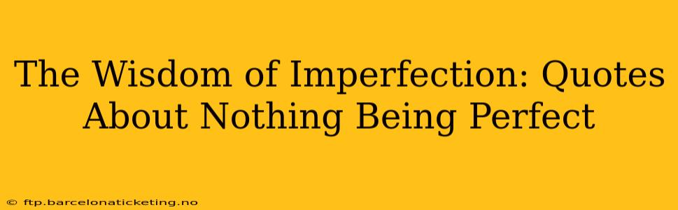 The Wisdom of Imperfection: Quotes About Nothing Being Perfect