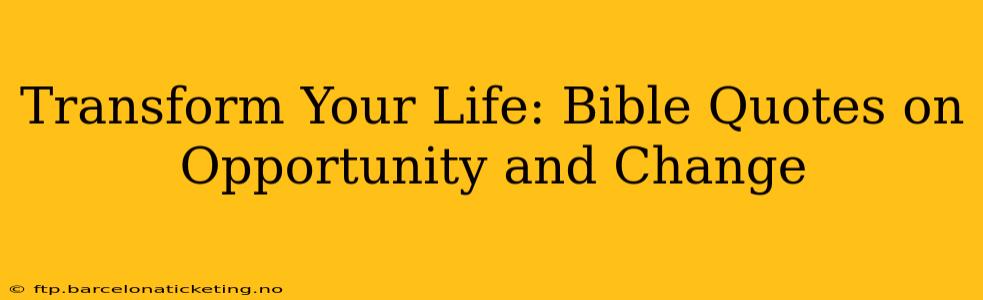 Transform Your Life: Bible Quotes on Opportunity and Change