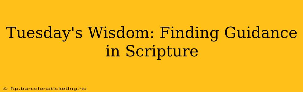 Tuesday's Wisdom: Finding Guidance in Scripture
