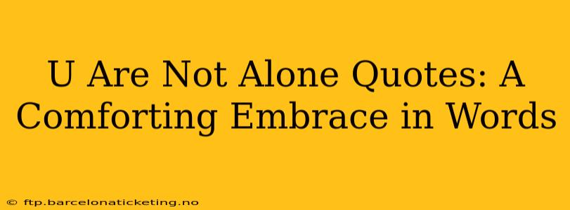 U Are Not Alone Quotes: A Comforting Embrace in Words