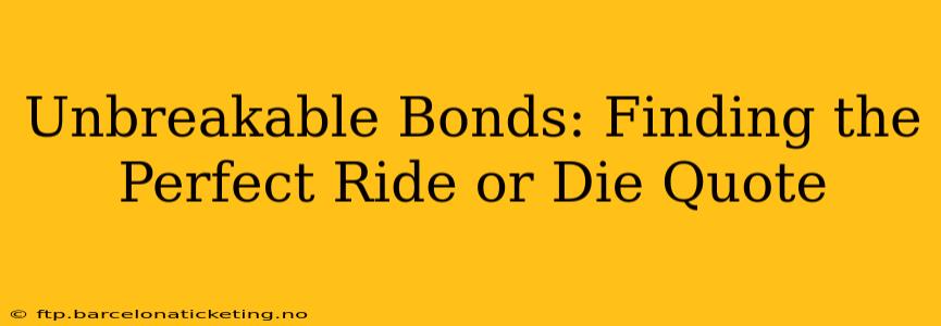 Unbreakable Bonds: Finding the Perfect Ride or Die Quote