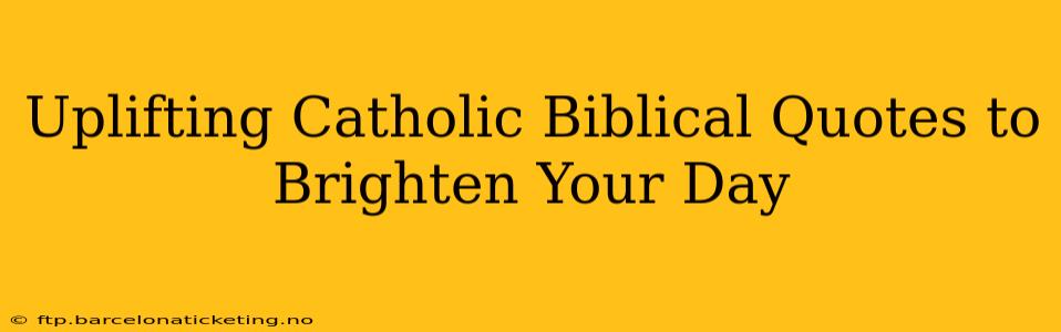 Uplifting Catholic Biblical Quotes to Brighten Your Day
