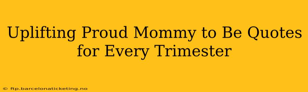 Uplifting Proud Mommy to Be Quotes for Every Trimester