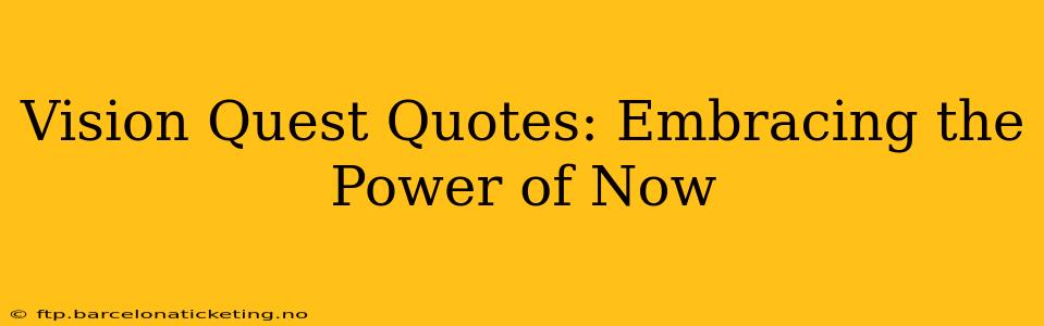 Vision Quest Quotes: Embracing the Power of Now