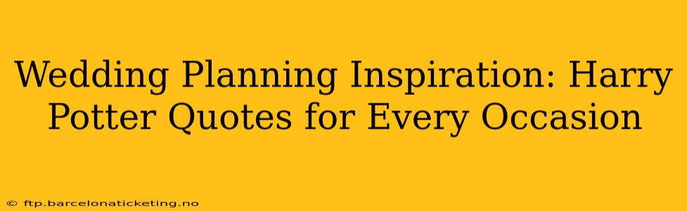 Wedding Planning Inspiration: Harry Potter Quotes for Every Occasion
