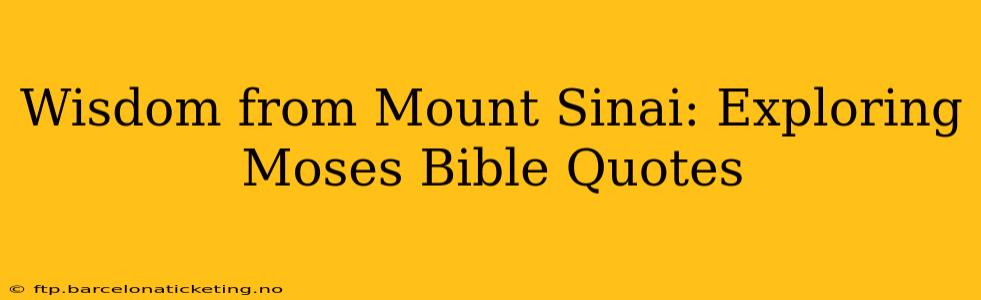 Wisdom from Mount Sinai: Exploring Moses Bible Quotes