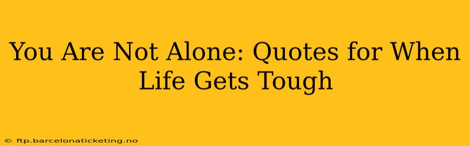 You Are Not Alone: Quotes for When Life Gets Tough